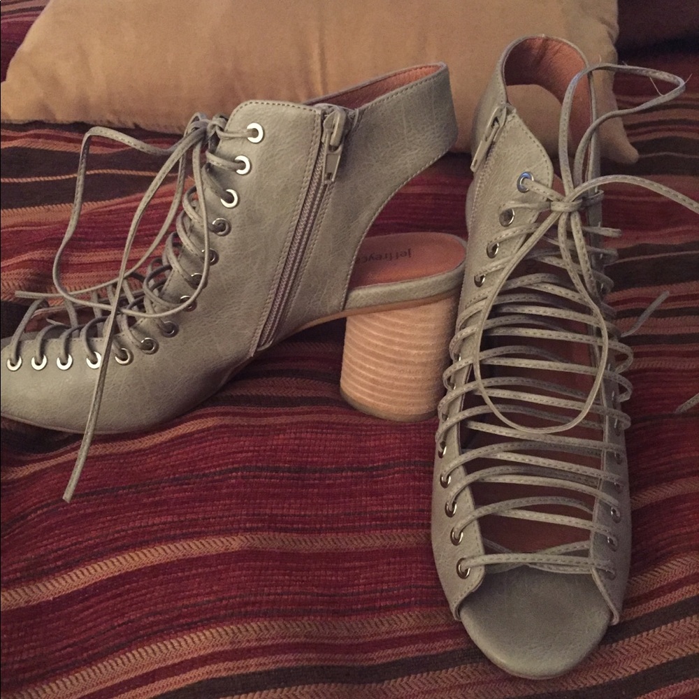 Jeffery Campbell leather lace up sandals